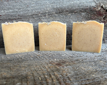 Unscented Tallow and Honey handmade bar soap with oatmeal