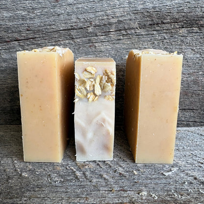 Unscented Tallow and Honey handmade bar soap with oatmeal